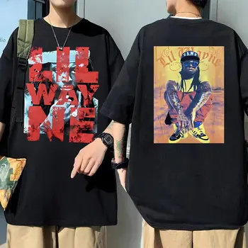 Reperis Lil Wayne Grafika, Print T-shirts Vyrų Derliaus Negabaritinių trumpomis Rankovėmis T Marškinėliai Vyrams Hip-Hop Rap Aukštos Kokybės Street Marškinėlius