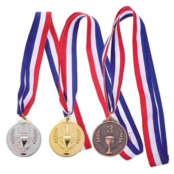 3 Vnt Medalis Išskirtinį Medaliai Sporto Apdovanojimų Metalo Konkurencijos Audiniai Renginiai