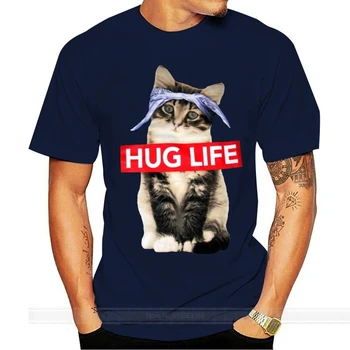 Kaimiškas Katė Apkabinti Gyvenimo 3D T Marškiniai Vyrai Juokinga Dizaino Kaime WildCat Gyvūnų Tee Marškinėliai Vyrams Medvilnės Mados Tshirts