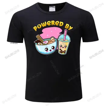 medvilnės marškinėlius Ramen Burbulas Arbatos Marškinėliai boba atkarpa, Japonijos Makaronai Anime Dovana Vyrams Black T-Shirt Užsakymą Grafinis cool Marškinėliai