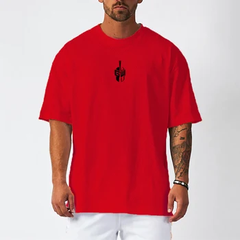 Negabaritinių Pusė Rankovėmis T-shirt Mens Sumažėjo Petį Prarasti Tinklinio Sporto Marškinėliai Vasaros Sporto Drabužių Kultūrizmo Quick Dry Tees