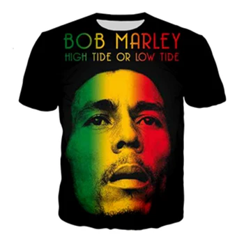 Nauja Vasaros Mados Hip-Hop T-shirts Reggae Iniciatorė, Bob Marley 3D Spausdinimo Marškinėlius Vyrų, Moterų Atsitiktinis O-Kaklo Negabaritinių Marškinėliai
