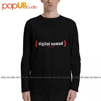 Digital Nomad Programuotojas, Kūrėjas Skliaustuose Darbo Namuose Long Sleeve T-Shirts, T-marškinėliai Tee Pop Madinga