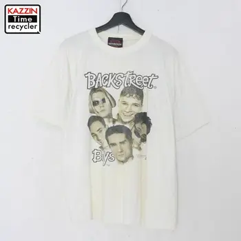 90s Backstreet Boys Trumpas Rankovės Print T-Shirt, Derliaus Tarpa Kursu Dydis