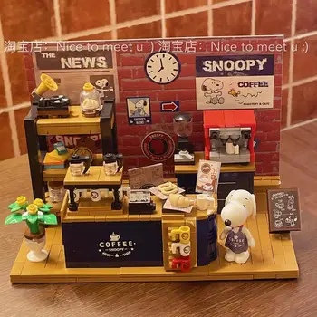 Naujas Kawali Snoopy Kūrimo Bloką, Dėlionės, Žaislų, Kavos Namuose Kepyklų Atsipalaiduoti Montavimas Vaikų Žaislai Poros Cute Girl Kalėdų Dovana