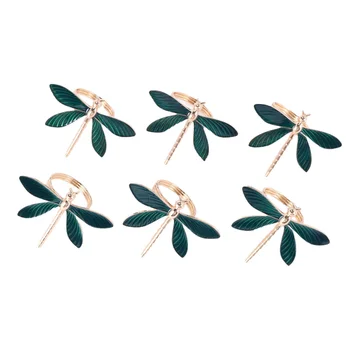 6 Vnt Dragonfly Servetėlių Žiedas Servetėlių Žiedas, Vestuvių Valgomasis Stalas Šalies Kasdienio Naudojimo Kalėdų Padėkos Stalo Dekoro ir Tt