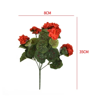 1 vynuogių Kekės Dirbtinės Gėlės, Dirbtinių Pelargonija Raudonai Rožinės Gėlės, Augalų Dirbtiniai Augalai, Dirbtinės Gėlės ne didesnis kaip 36 cm