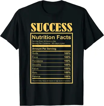 Sėkmės Ingredientai Mitybos Faktus Motyvacijos Meno Medvilnės Marškinėliai Vyrams, Moterims, Laisvus Marškinėlius Dropshipping