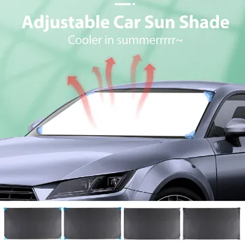 115cmx62.5cm Automobilių susukamos UV SPINDULIŲ Blokavimas, Sulankstomas Priekinio Lango skėtį nuo saulės Sidabras padengtas audiniu Automobilių skėtį nuo saulės Padengti