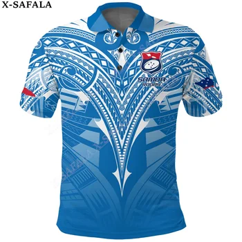 Samoa Polinezijos Lauhala Regbio Vėliavos 3D Spausdinimo Polo Shirt Mens Apykaklę, Trumpas Rankovės Streetwear Atsitiktinis Viršų Naujas Vasaros Marškinėliai-4