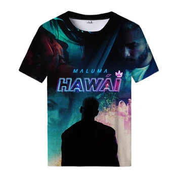 Maluma Hawai 3d Print T Shirt Maluma Viršūnes Atsitiktinis Streetwear Tees Vyrų Hawai Logotipas Senpai T-shirt Cool Moterys Visų Rungtynių T-shirt