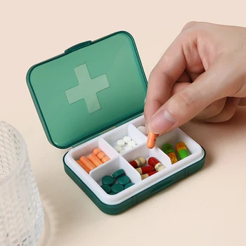 6 Grotelės Vandeniui Medicina Mažų Tablečių Dėžutė Vitaminų Konteinerių Kelionės Tabletes Atveju Saugojimo Tablečių, Kapsulių Žuvų Taukai Plastikinę Dėžutę
