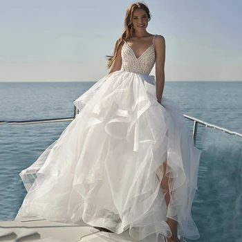 Prabanga Duobute Vestidos Vasaros Paplūdimio Vestuvių Suknelė Aplikacijos Vestido De Noiva