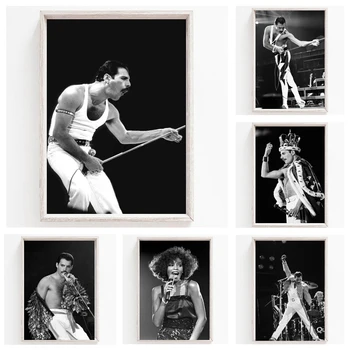 Freddie Mercury Muzikos Festivalio Plakatuose ir Spausdina Šiuolaikinio Abstraktaus Meno Paveikslai Tapyba Sienos Menas Nuotraukas Juostoje Namuose Kambario Apdaila