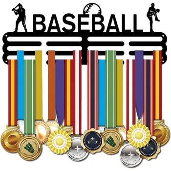 Beisbolo Medalis Ekranas Pakabos Sporto Medalis Ekranas Turėtojai Virš 60 Medalių Juoda Tvirtas Plieno Apdovanojimai Ekranas Lentynos Prie Sienos Tvirtinamas
