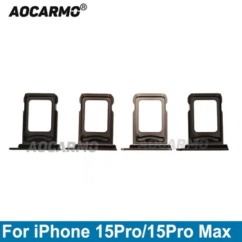Aocarmo Vieną + Dual Sim Kortelės iPhone 15 Pro Max 15Pro SIM Tray Lizdo Laikiklį atsarginės Dalys
