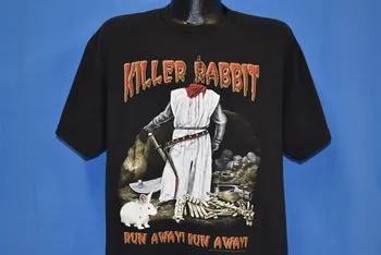 Y2K Monty Python ir Šventasis Gralis Žudikas Rabbit Run Away marškinėliai