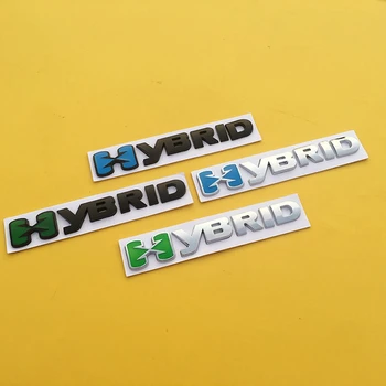 3D Metalo Modifikuotų HIBRIDAS Logotipas Ženklelis Kamieno Sparno Lipdukas, Decal Universalios Apdailos Automobilį, Motociklą Išoriniai Priedai