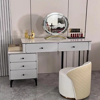 Populiariausių tuštybės biuro stalas, odininkas su led holivudo veidrodis, miegamojo baldai, tualetinis stalelis