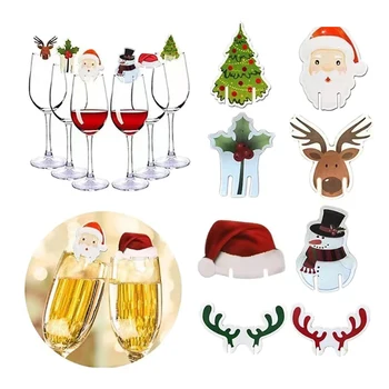 Kalėdų Taurės Kortelės Kalėdų Dekoracijas Namų 2024 Santa Hat Vyno Stiklo Dekoras Šaliai, Papuošalai Linksmų Kalėdų Prekes
