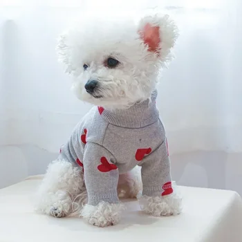 Širdies Modelis Šuo Hoodies Šunų Drabužius Katė Megztinis Marškinėliai Golfo Pet Palaidinės Mažųjų Šunys Čihuahua Šuniuką Apačioje Marškiniai