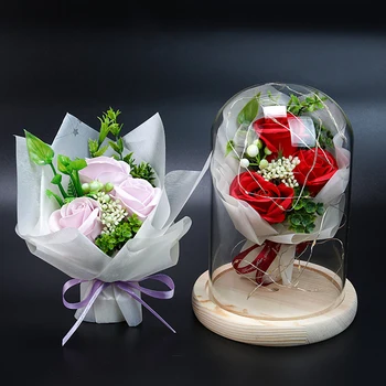 Rožių Dovanų Dėžutėje LED Žavi Galaxy Rose Amžinąjį Gėlių Pasakos String Šviesos Kupolas Kalėdų, Valentino Dienos Dovanų