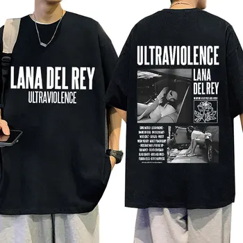 Dainininkė Lana Del Rey 2023 Dvipusis Grafinis T Marškiniai Vyrams, Moterims, Hip-Hop Retro T-shirt Vasaros Medvilnės Negabaritinių Marškinėlius Streetwear