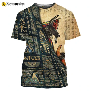 2023 Senovės Egipto Horo 3D Print T-shirt Dievo Akių, Egipto Faraonas Anubis Grafika Marškinėliai Vyrams, Moterims Atsitiktinis Streetwear Viršūnės