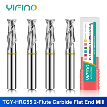 YIFINO 1-20MM TGY-HRC55 2-Fleita Volframo Plieno Karbido Butas Frezavimo Pjovimo CNC Mechaninė Aliuminio Lydinio Pabaiga Malūnas Įrankiai