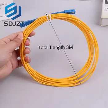 1pc 3 Metrų SC-SC Simplex Optinio Pluošto kabelis Single Mode (FTTH Galiuku Patch Cord