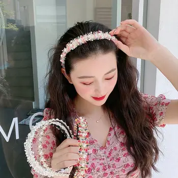 Elegantiškas Nėrinių Galvos Apdangalai Headress Plaukų Aksesuarai Korėjos Stiliaus Hairband Moterų Lankelis Austi Hairband Platus Plaukų Lankelis