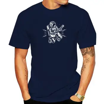 Roko Erdvėje Garso Gitaros Astronautas T-Shirt Vyrams Muzikos Laisvalaikio 100% Medvilnės Tees trumpomis Rankovėmis T Shirts, Naują Atvykimo Viršūnės