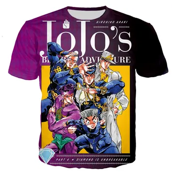 Anime JoJo ' s Bizarre Adventure T Marškinėliai Vyrams/moterims 3D Jojo Spausdinti marškinėliai Atsitiktinis Harajuku Stiliaus marškinėliai Streetwear Viršūnės